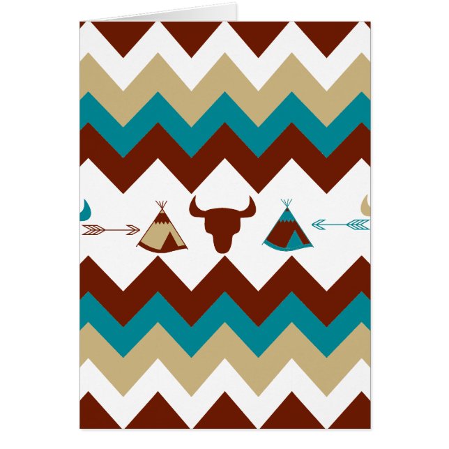 Native American Tribal Chevron Skulls Tipi Arrows (Voorkant)