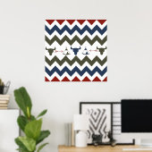 Native American Tribal Chevron Skulls Tipi Arrows Poster (Thuiskantoor)