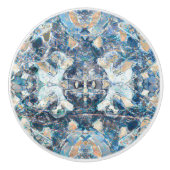 Native American Tribal Classic Blue Tan Design Keramische Knop (Voorkant)