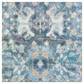 Native American Tribal Classic Blue Tan Pattern Stof (Close Up)