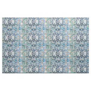 Native American Tribal Classic Blue Tan Pattern Stof