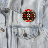Native American Tribal Design Print Ronde Button 5,7 Cm (In situ)