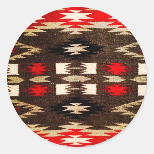 Native American Tribal Design Print Ronde Sticker (Voorkant)
