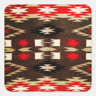 Native American Tribal Design Print Vierkante Sticker