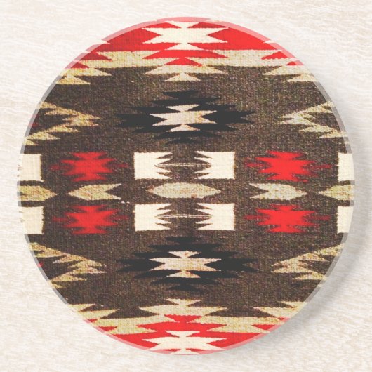 Native American Tribal Design Print Zandsteen Onderzetter (Voorkant)
