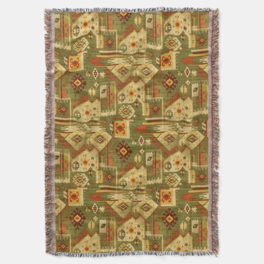 Native american tribal fabric I + jouw ideeën Deken (Voorkant Verticaal)