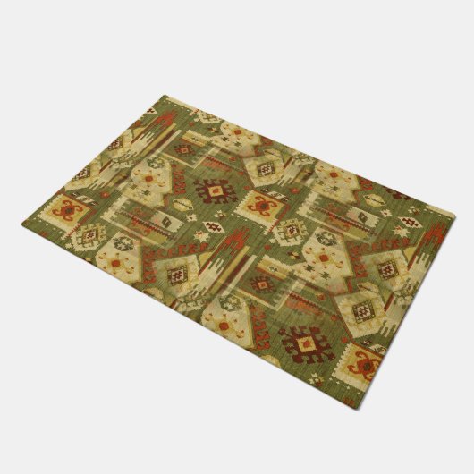 Native american tribal fabric I + jouw ideeën Deurmat (Schuin)