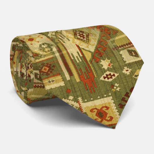 Native american tribal fabric I + jouw ideeën Stropdas (Opgerold)