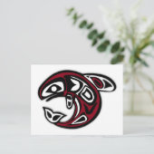 Native American Tribal Fish Design Briefkaart (Staand voorkant)
