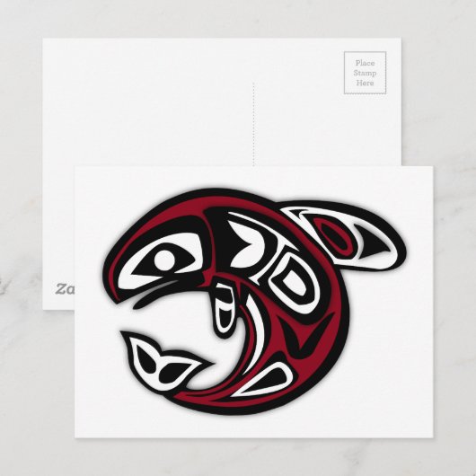 Native American Tribal Fish Design Briefkaart (Voorkant / Achterkant)