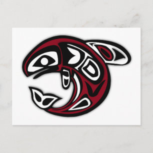 Native American Tribal Fish Design Briefkaart