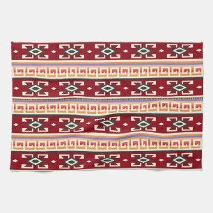 Native American Tribal geometrisch patroon Theedoek