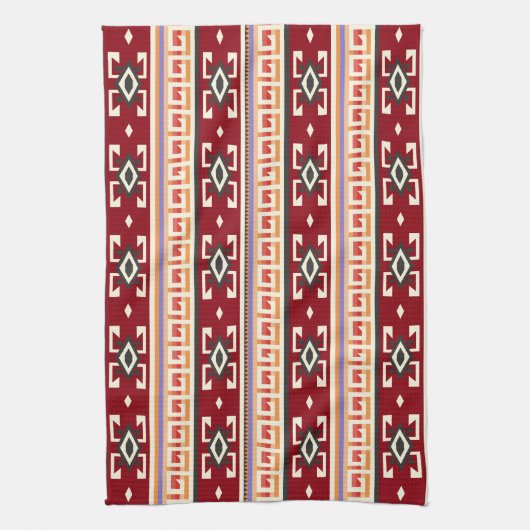 Native American Tribal geometrisch patroon Theedoek (Verticaal)