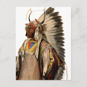 Native American Tribal Indian Chief Dress Briefkaart