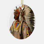 Native American Tribal Indian Chief Dress Keramisch Ornament (Rechts)