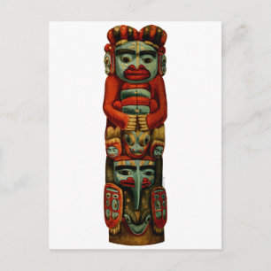 Native American Tribal Indian Totem Pole Spirituee Briefkaart