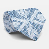 Native American Tribal Pattern Blue Denim Stropdas (Opgerold)