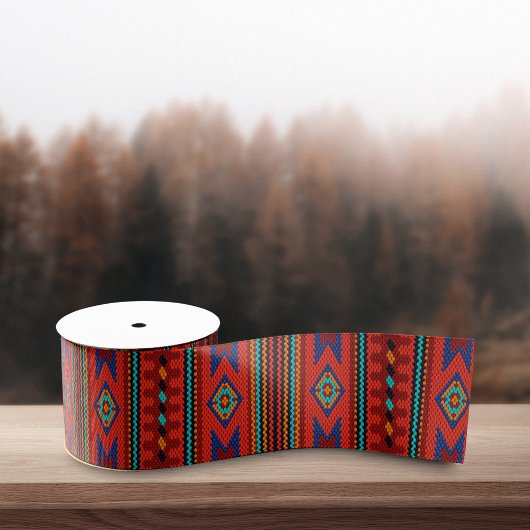 Native American Tribal Pattern Native Indian Grosgrain Lint