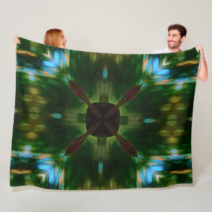 Native American Tribal Shield Mandala Quilt Fleece Deken