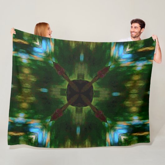 Native American Tribal Shield Mandala Quilt Fleece Deken (In situ)