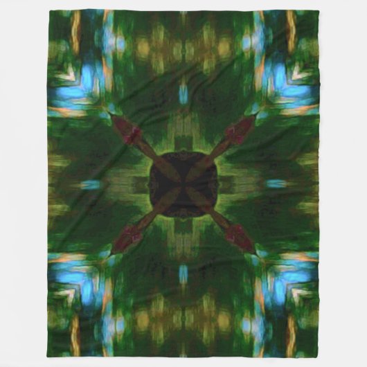 Native American Tribal Shield Mandala Quilt Fleece Deken (Voorkant)