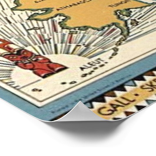 Native American Tribe Nation Kaart Poster (Hoek)