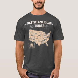 Native American Tribes Map US History T-shirt