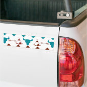 Native American Turquoise Red Chevron Tipi Skulls Bumpersticker (Op Truck)