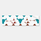 Native American Turquoise Red Chevron Tipi Skulls Bumpersticker (Voorkant)