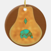 Native American Turquoise Zuni Beer Keramisch Ornament (Achterkant)