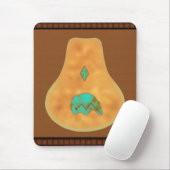 Native American Turquoise Zuni Beer Muismat (Met muis)