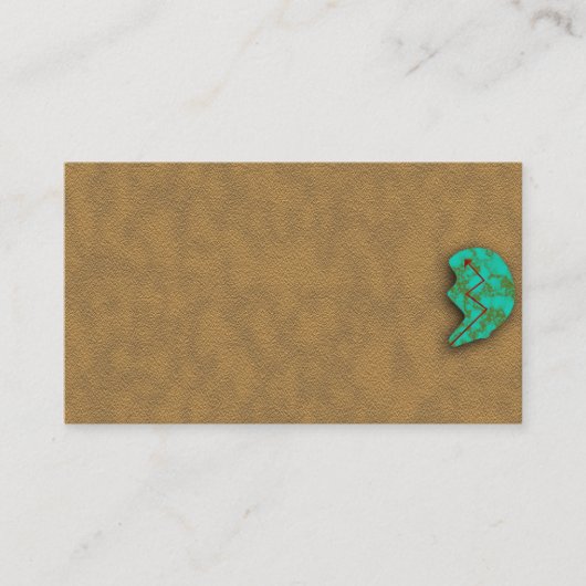 Native American Turquoise Zuni Beer Visitekaartje (Voorkant)