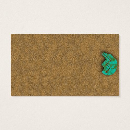 Native American Turquoise Zuni Beer Visitekaartje (Achterkant)