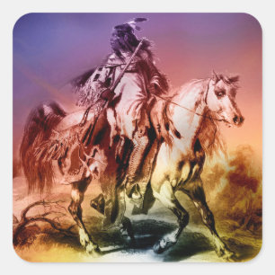 Native American Vierkante Sticker
