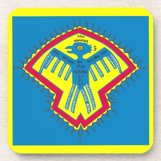 Native American-vogelsymbool Bier Onderzetter (Voorkant)