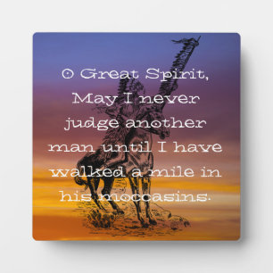 Native American "Walk a mile in its moccasins" Fotoplaat