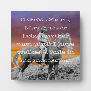 Native American "Walk a mile in its moccasins" Fotoplaat
