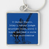 Native American "Walk a mile in its moccasins" Sleutelhanger (Voorkant)