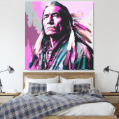 Native American Wall Art Canvas Afdruk (Insitu (Slaapkamer))