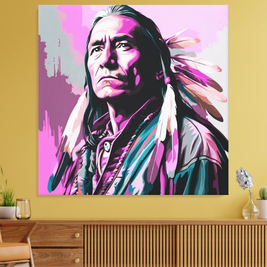 Native American Wall Art Canvas Afdruk (Insitu (Woonkamer))