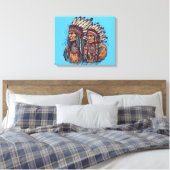 Native American Wall Art Canvas Afdruk (Insitu (Slaapkamer))