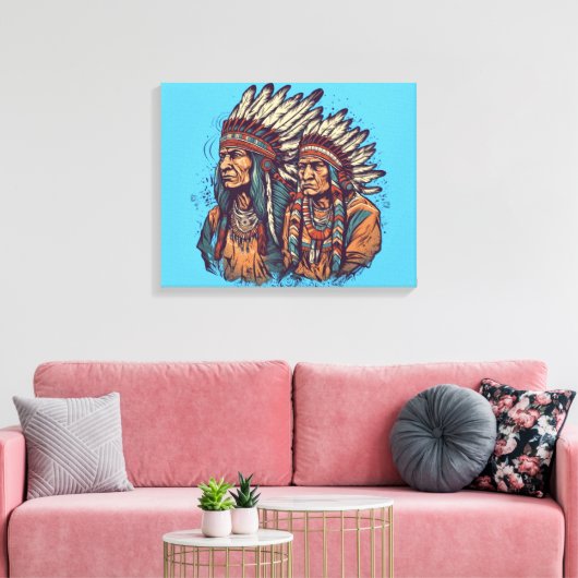 Native American Wall Art Canvas Afdruk (Insitu (Woonkamer))