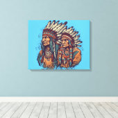 Native American Wall Art Canvas Afdruk (Insitu (Houten vloer))