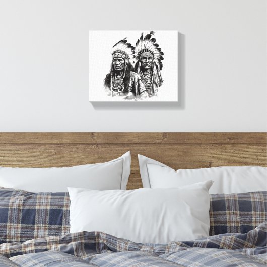 Native American Wall Art Canvas Afdruk (Insitu (Slaapkamer))