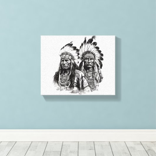 Native American Wall Art Canvas Afdruk (Insitu (Houten vloer))