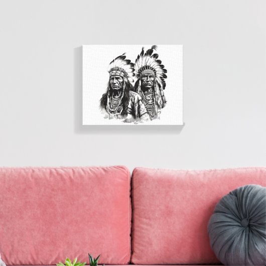 Native American Wall Art Canvas Afdruk (Insitu (Woonkamer))