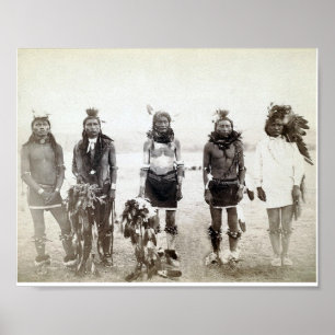  Native American Warrior Group Poster