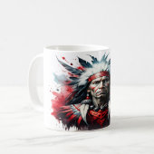 Native American Warrior Koffiemok (Voorkant links)