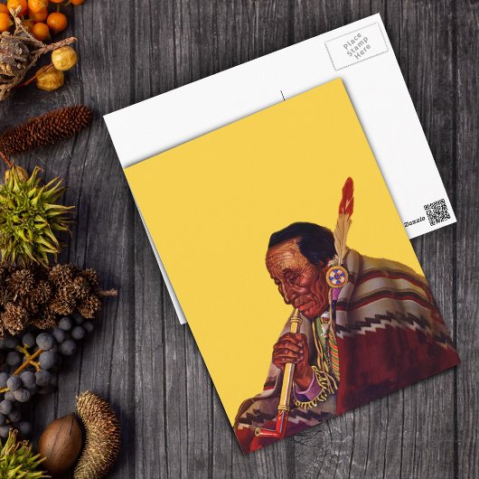 Native American Warrior Peace Pipe Briefkaart