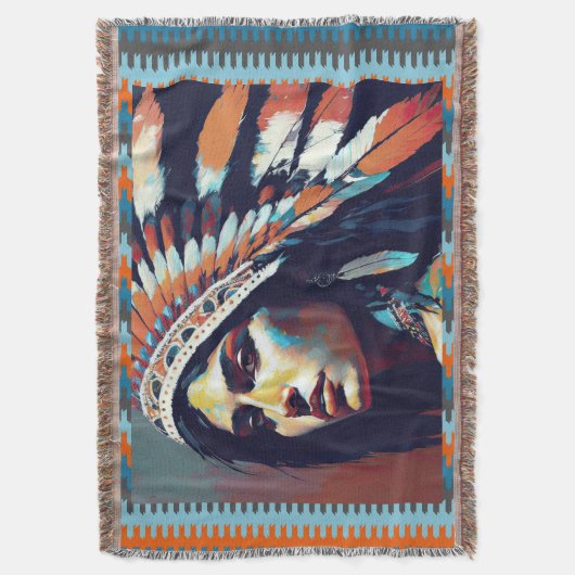 Native American Warrior Princess Deken (Voorkant Verticaal)